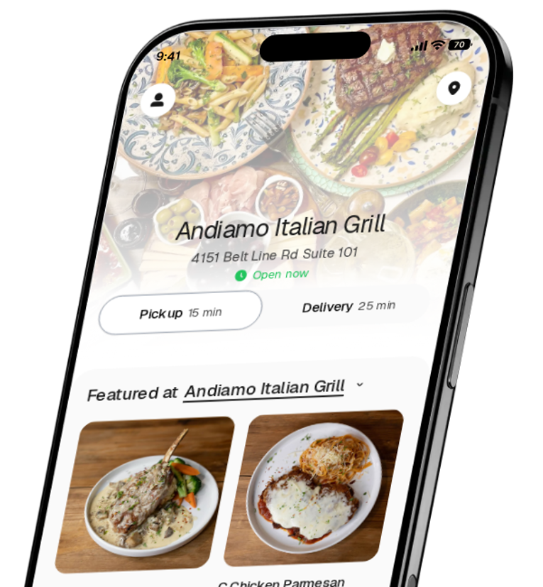 Andiamo Italian Grill app preview